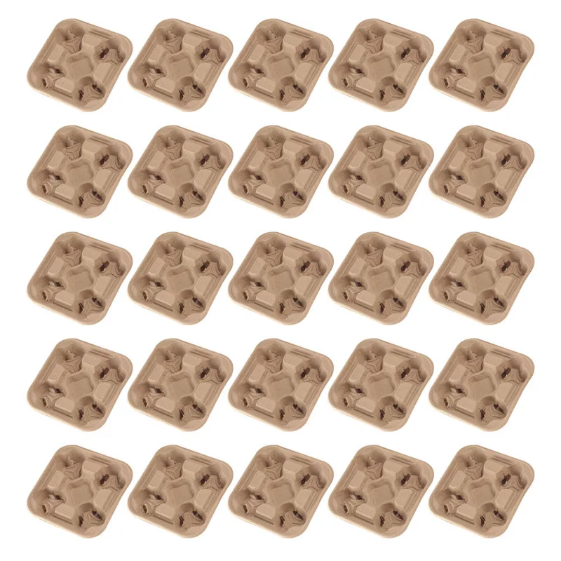 25Pcs Four Cup Paper Pulp Hold - Coffee Tea Holders recension och pris
