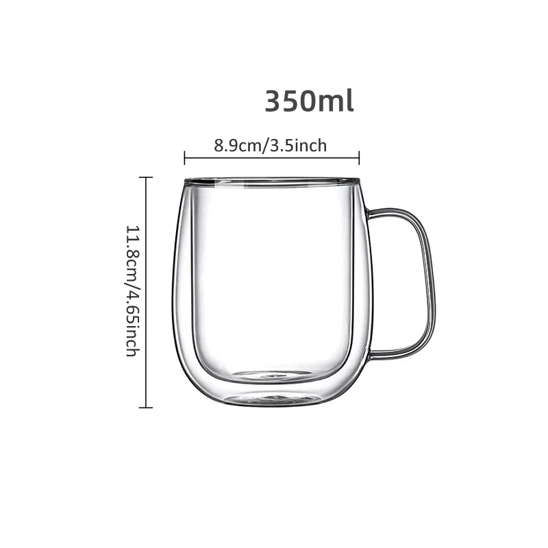 350ML Double Wall Glass Cup wi - Lemon Tea Coffee recension och pris