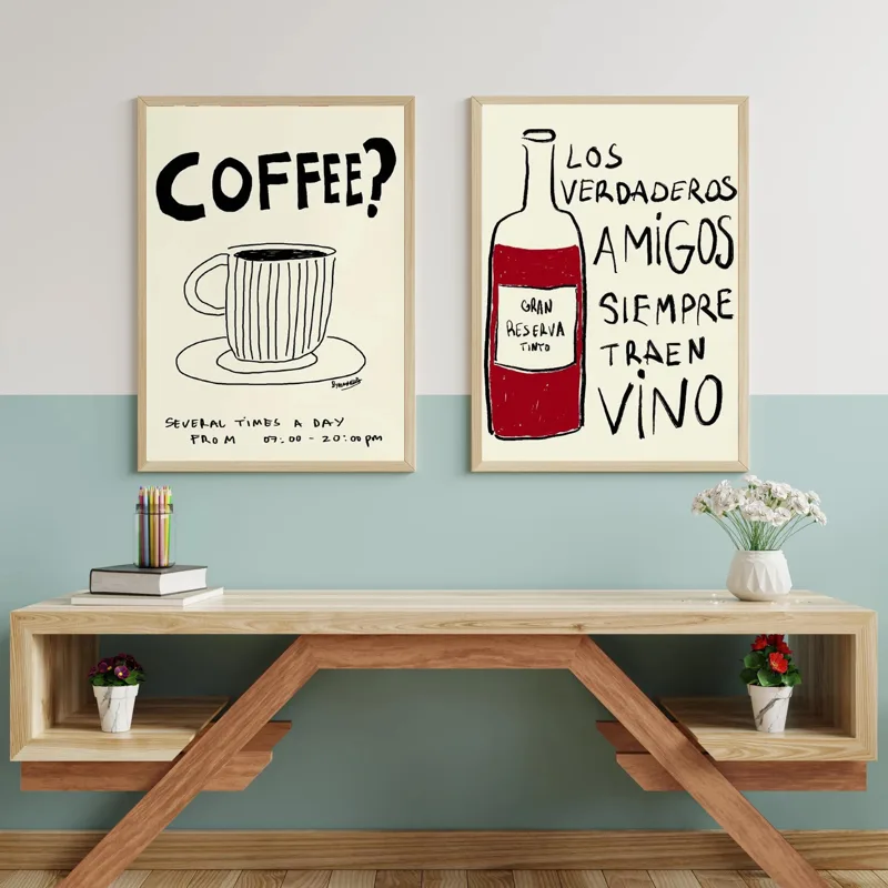 1PC frameless decorative art p - Coffee Tea Poster recension och pris