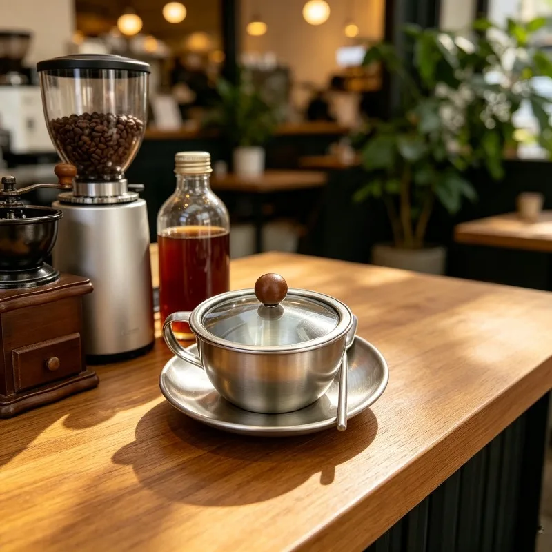 Vintage Stainless Steel Coffee - Coffee Tea And Sugar Canister Set recension och pris