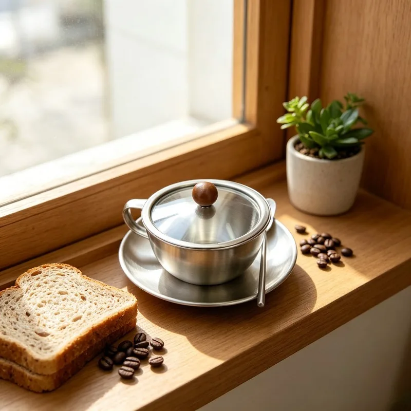 Vintage Stainless Steel Coffee - Coffee Tea And Sugar Canister Set recension och pris