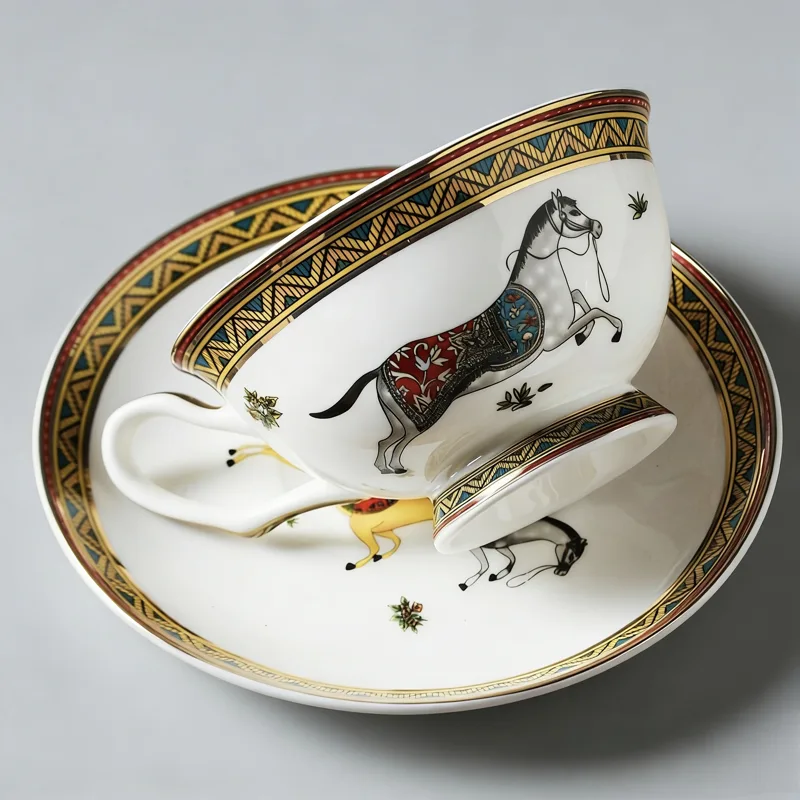 Porcelain Tea Cup and Saucer S - Coffee Tea Set recension och pris