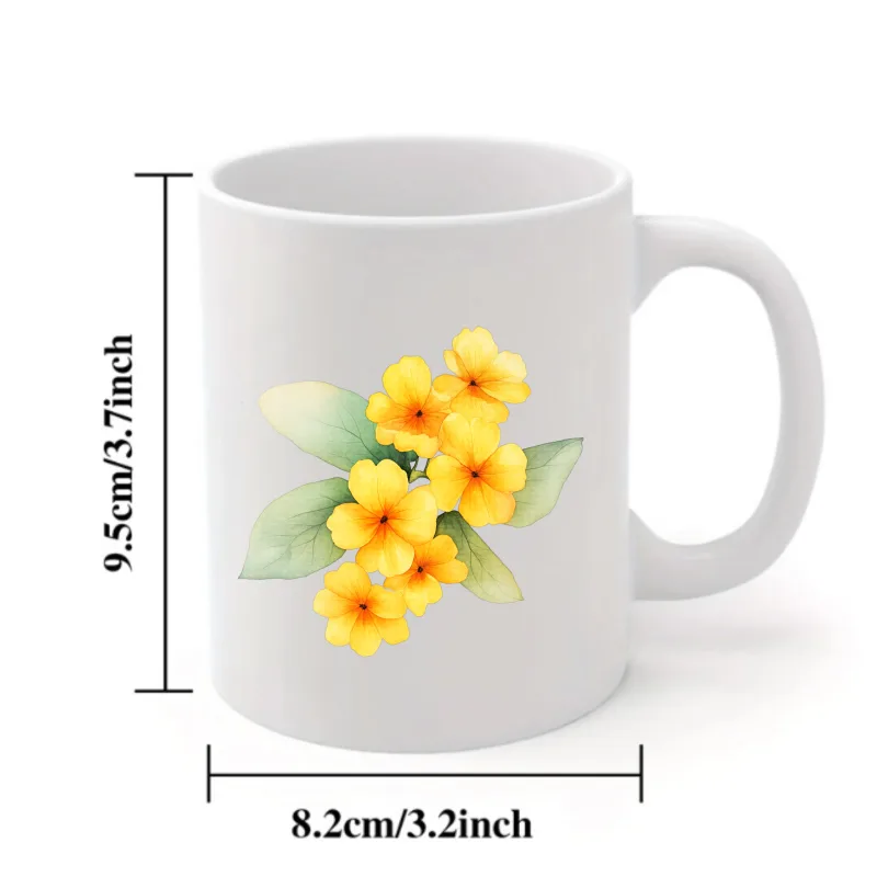 Ceramic mug with white and yel - Coffee Tea Break recension och pris