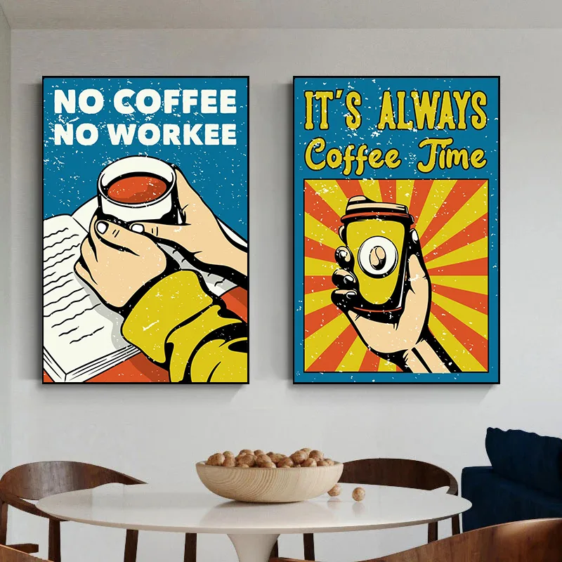 1pc frameless American Style V - Coffee Tea Poster recension och pris