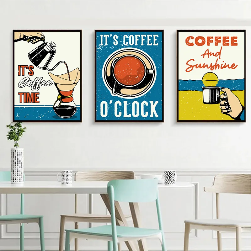 1pc frameless American Style V - Coffee Tea Poster recension och pris