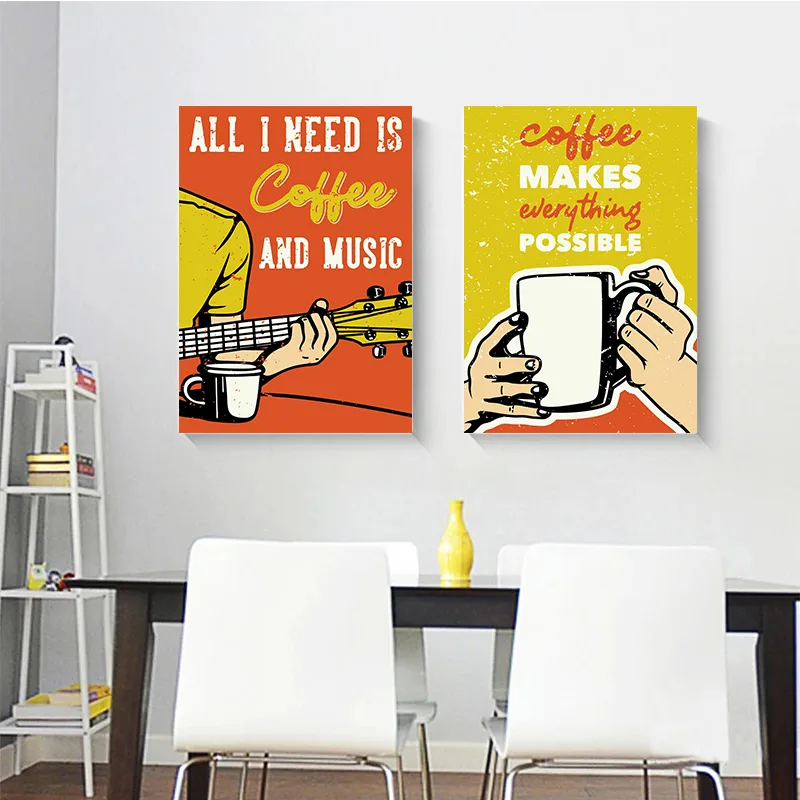 1pc frameless American Style V - Coffee Tea Poster recension och pris