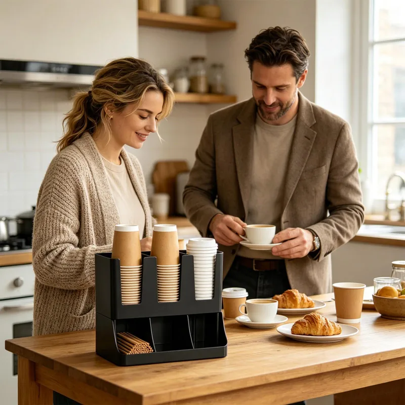 Coffee Bar Organizer 6-Compart - Tea Coffee Set Up recension och pris