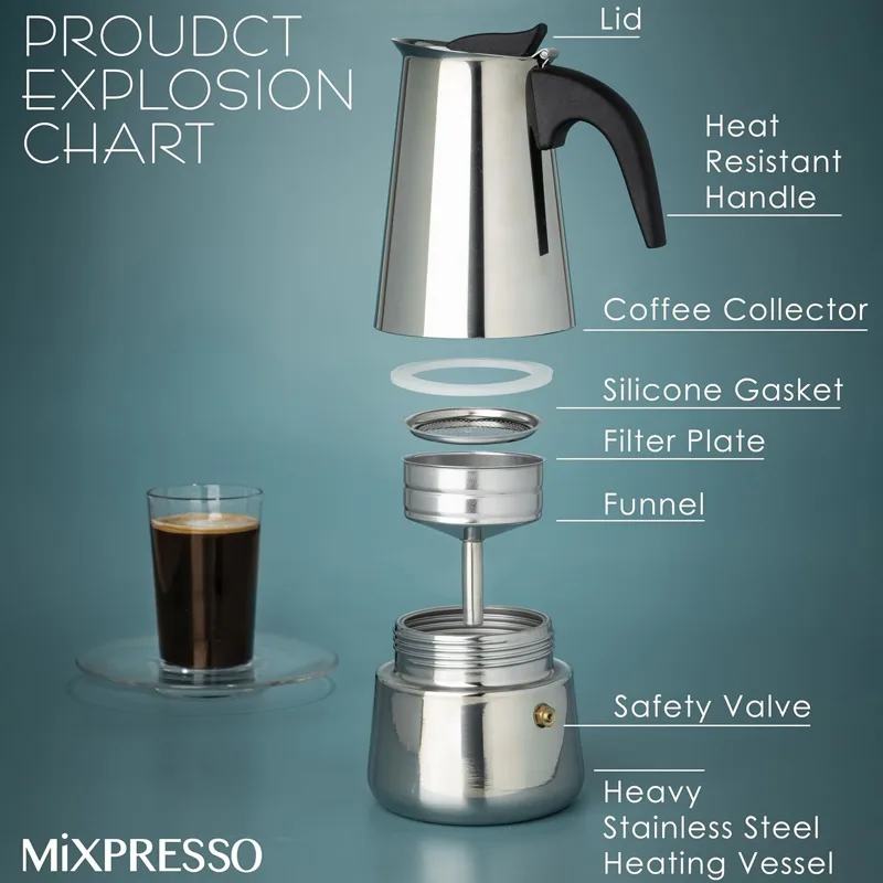 Mocha Coffee Pots Stainless St - Coffee Tea Maker recension och pris