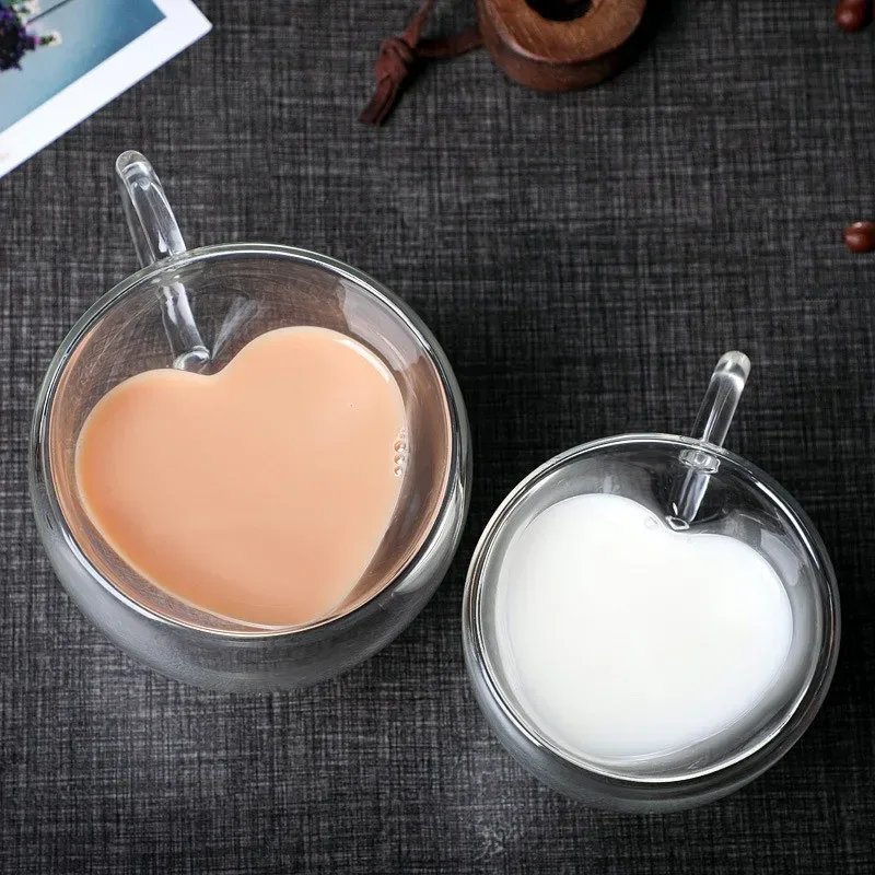 Heart Love Shaped Glass Mug Do - Lemon Tea Coffee recension och pris