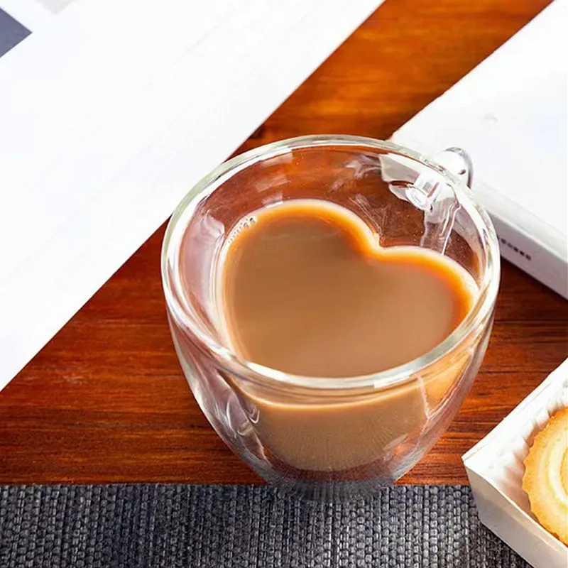 Heart Love Shaped Glass Mug Do - Lemon Tea Coffee recension och pris