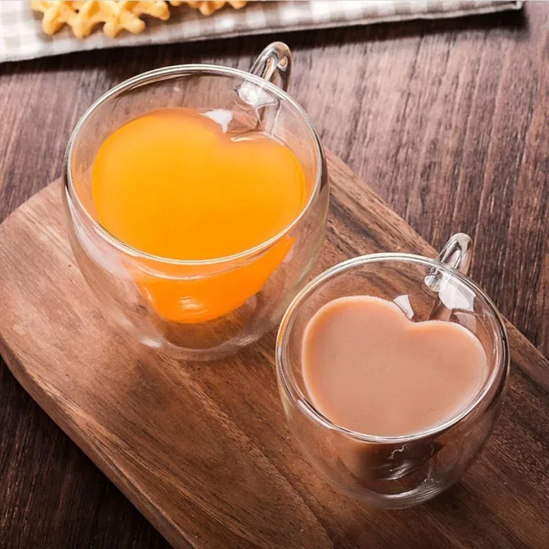 Heart Love Shaped Glass Mug Do - Lemon Tea Coffee recension och pris