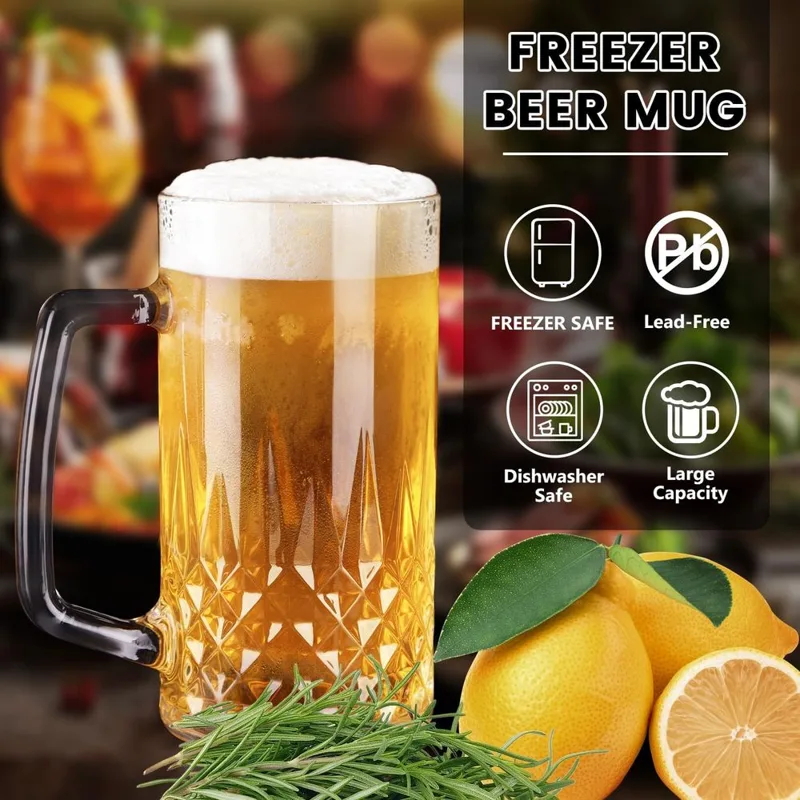 20 oz Heavy Glass Mugs Set of  - Coffee Tea Or recension och pris