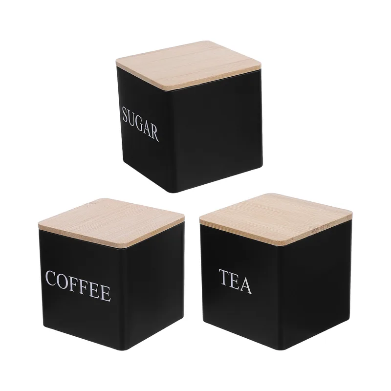 3Pcs Metal Tea Coffee Sugar Ca - Coffee Tea Sugar Set recension och pris