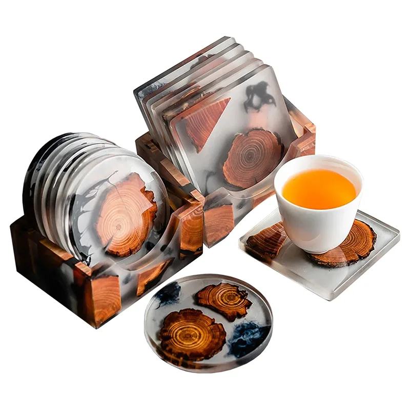 6PCS/Set Resin Pine Coasters H - Coffee Tea Sugar Set recension och pris