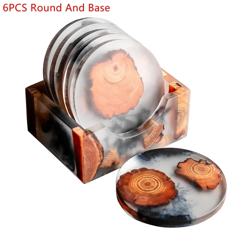 6PCS/Set Resin Pine Coasters H - Coffee Tea Sugar Set recension och pris