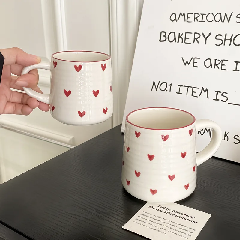 Heart-Shaped Ceramic Mug, Cute - Coffee Tea Friends recension och pris